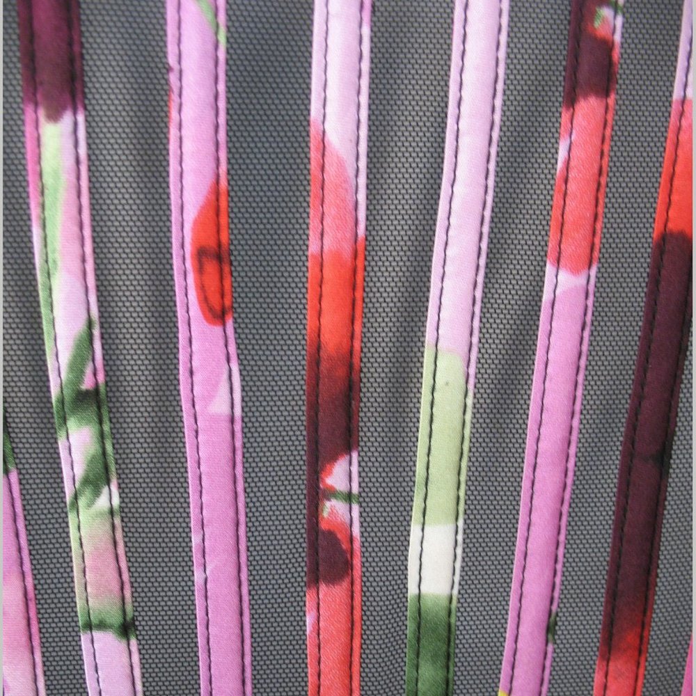 Js Collections Black Colorful Mesh Burnout Zipper… - image 5